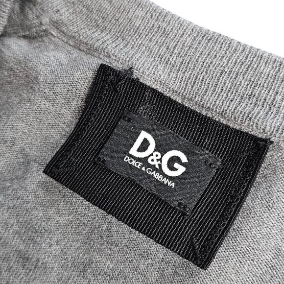 Dolce & Gabanna D&G Short Sleeve Silk Cotton Button Up Cardigan, Gray, 50 / US L - Picture 5 of 12